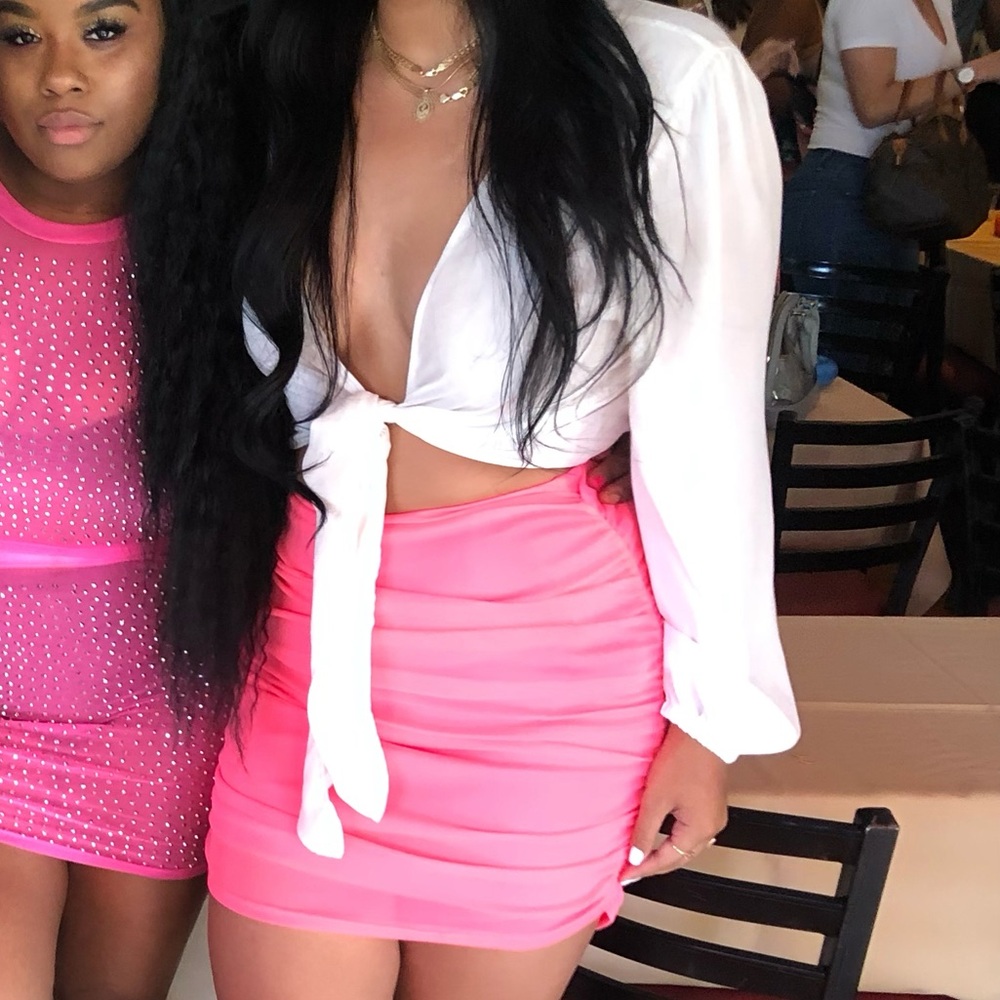 Mesh Mini Skirt Pink